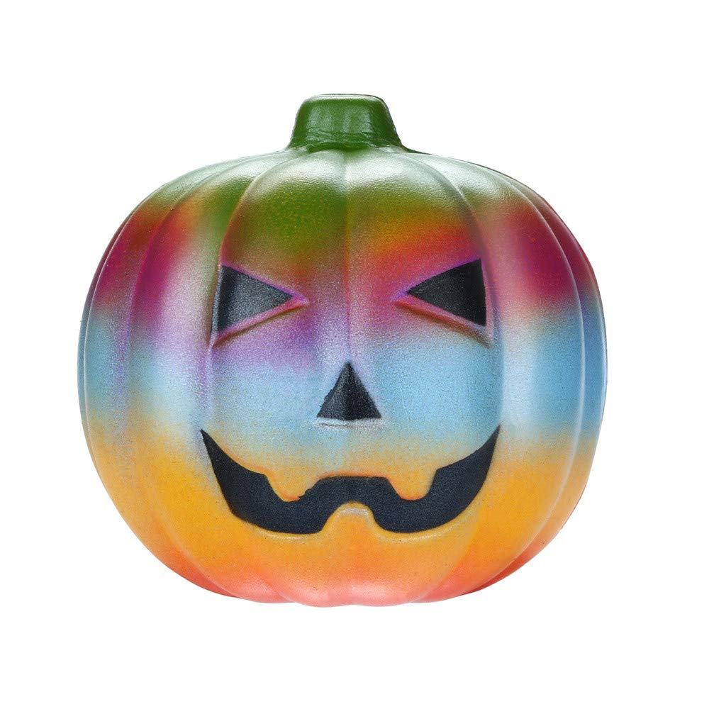 Halloween Squishy Pumpkin Ornaments - Slow Rising Rainbow Scented Stress Relief Toys for Kids & Adults | Perfect for Halloween Decor, Party Favors, Tree Accessories & Gift Giving