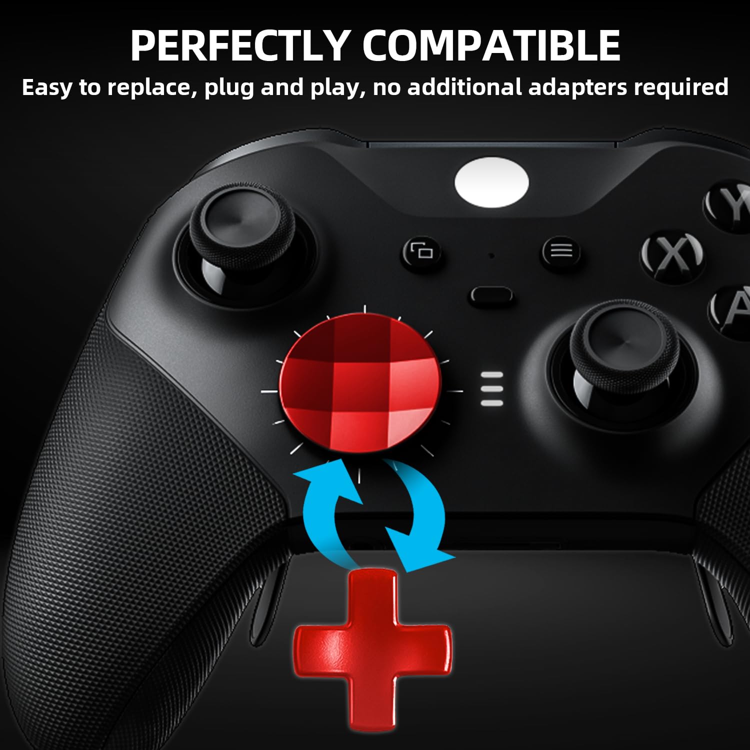 Premium 14-in-1 Metal Thumbsticks Kit for Xbox Elite Wireless Controller Series 2 - Includes 6 Interchangeable Thumbsticks, 4 Paddles, 2 D-Pads, Storage Bag & Tool (Red) - Enhanced Grip & Precision for FPS, Racing & Competitive Gaming