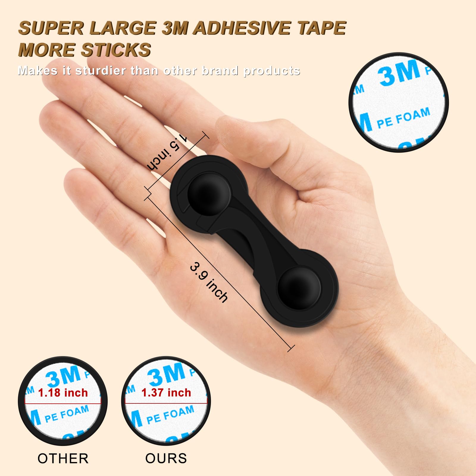 10-Pack Child Safety Cabinet Locks - No Drill Baby Proofing Locks with 3M Adhesive for Drawers, Fridge, Oven & Toilet Seat - Easy Installation Black (Perfect for Childproofing Kitchens, Bathrooms & Home Appliances)