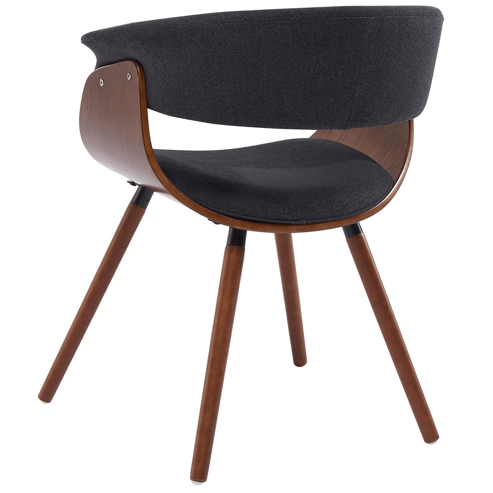 Stylish Charcoal Grey Fabric & Bent Wood Accent Chair - Holt Modern Lounge Chair for Living Room, Bedroom, or Office Decor