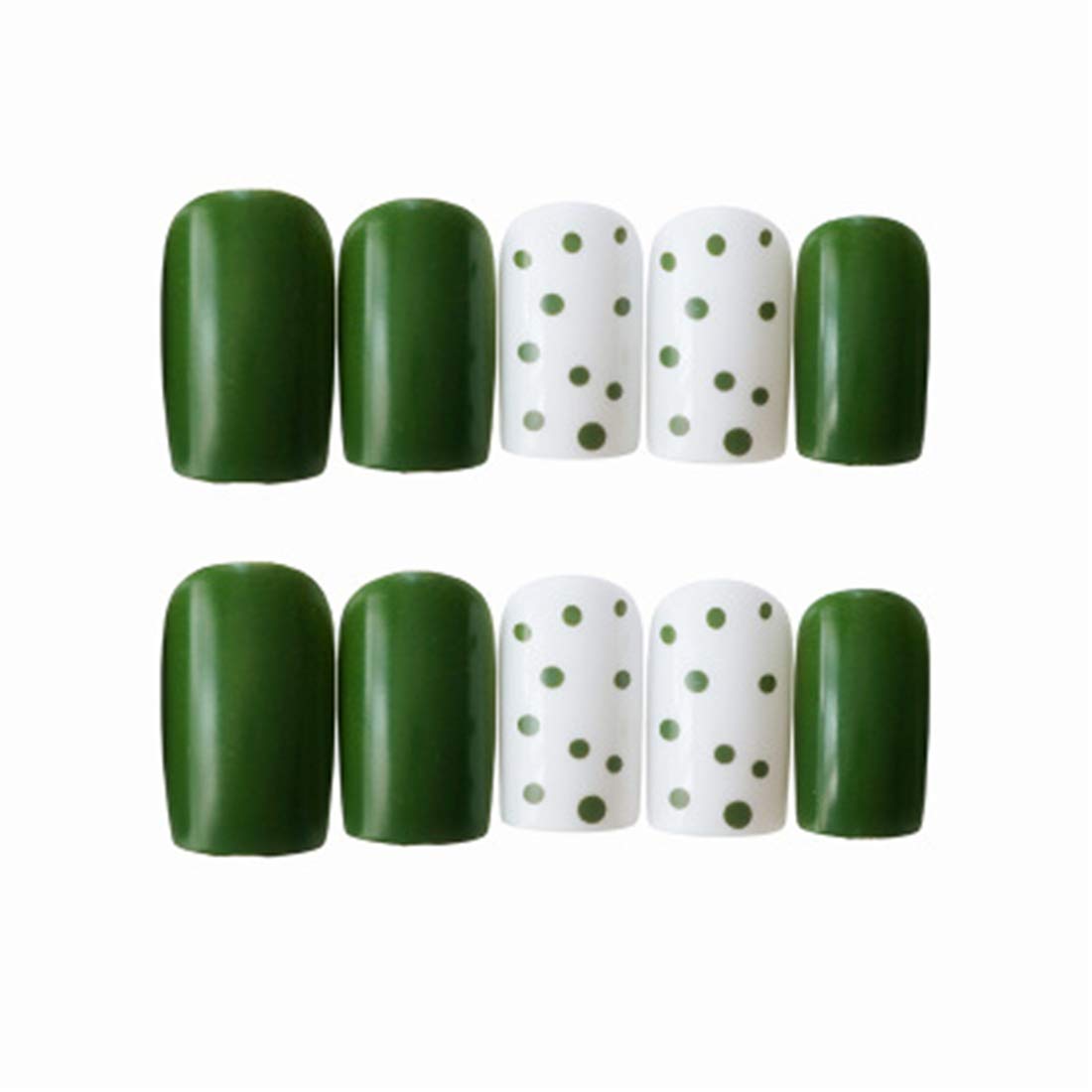 24Pcs Stunning Avocado Green Press on Nails with Glue - Long Lasting Fake Nails for Women, Easy to Apply & Reusable - Perfect for Parties, Weddings, Date Nights & Special Occasions