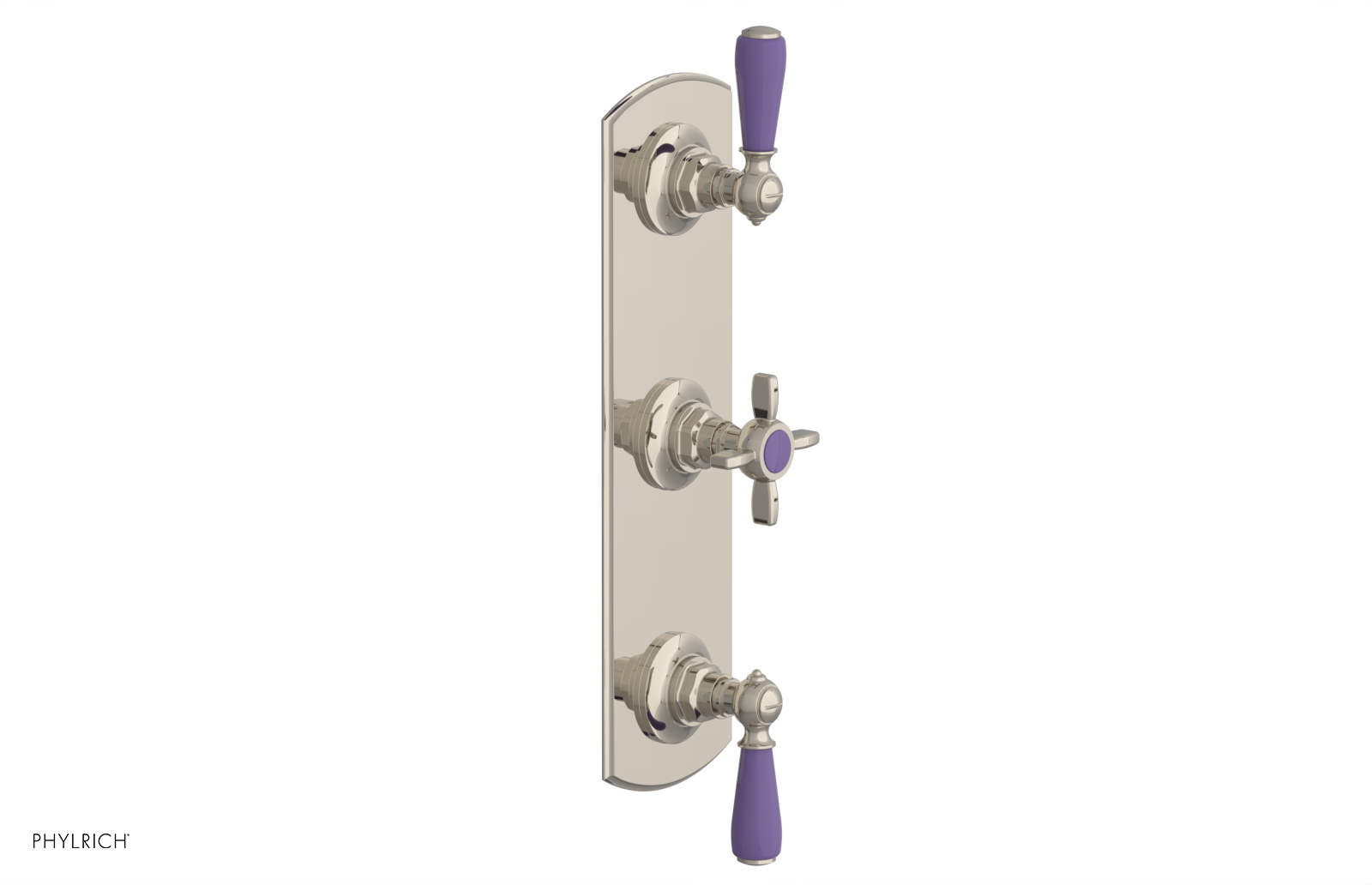 Jamestown Thermostatic Shower Valve with Dual Volume Control - Purple Accented Bathroom Fixture for Modern & Luxury Showers
