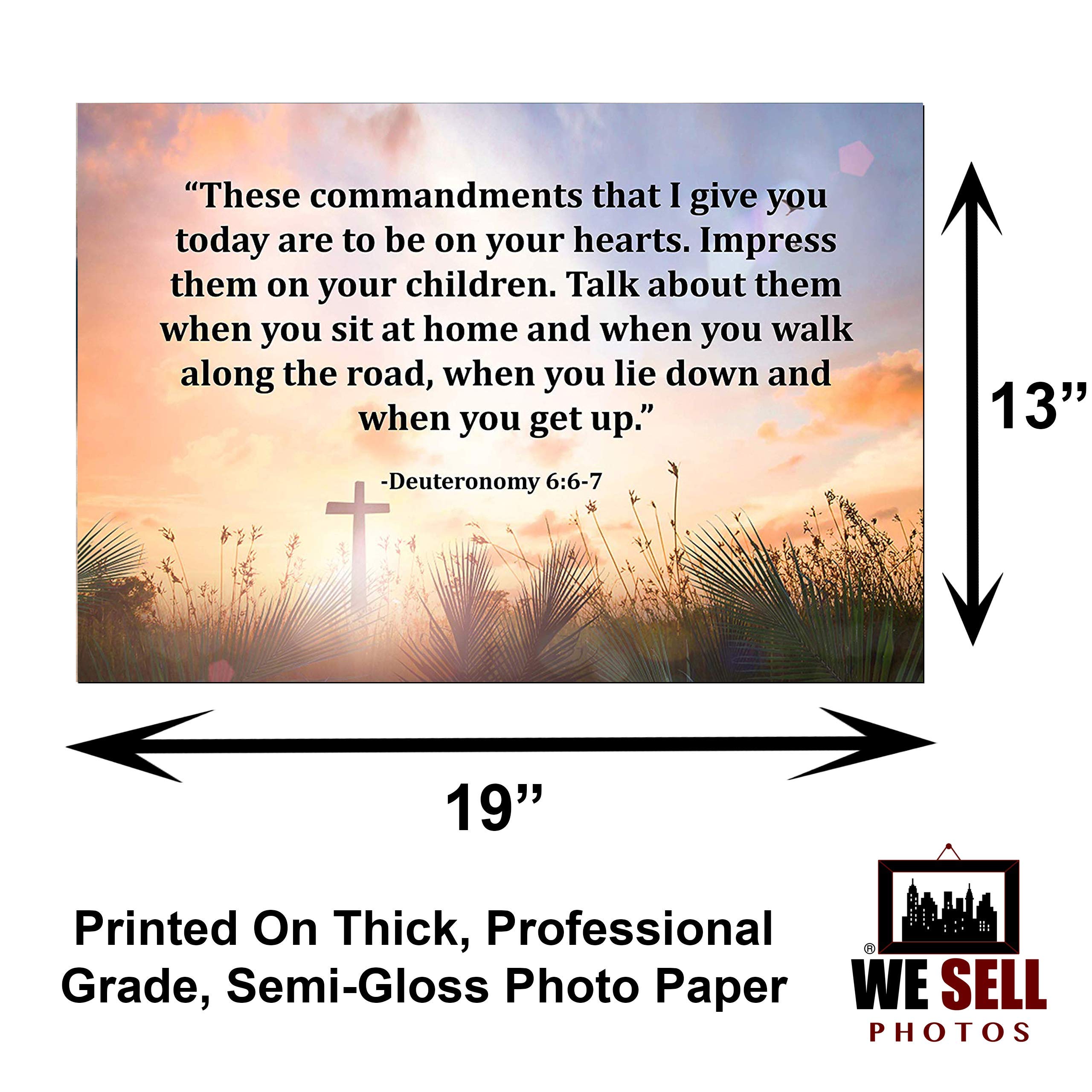 Deuteronomy 6:6-7 Bible Verse Poster (13x19 Unframed) - Inspirational Scripture Wall Art - Perfect Christian Gift Under $20 for Home, Office & Church Decor