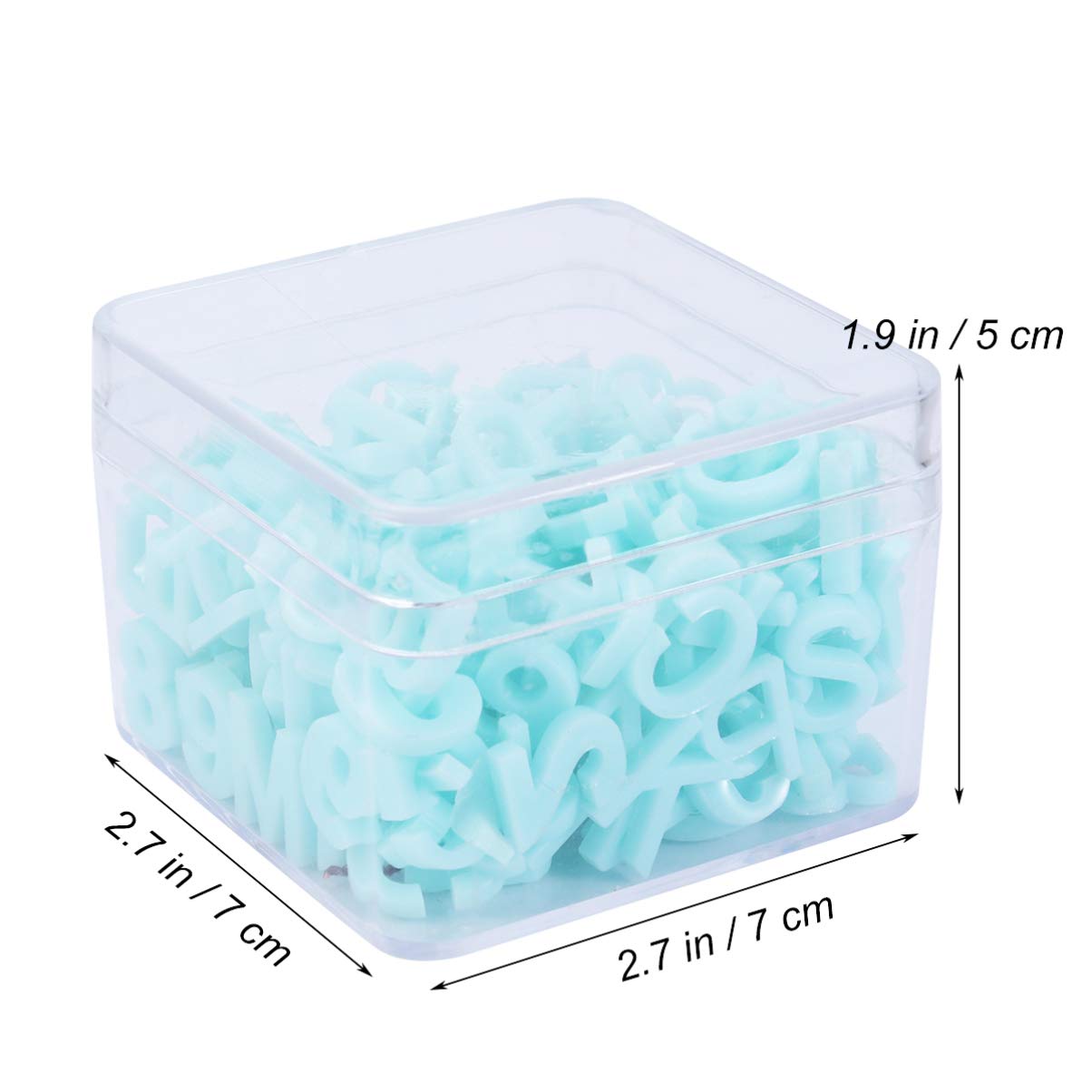 Exceart 200pcs Resin Alphabet Letter Beads - DIY Craft Flatback Embellishments for Jewelry Making, Scrapbooking & Keychains - Includes Plastic Storage Box (Blue) - Perfect for DIY Gifts, Home Decor & Party Favors