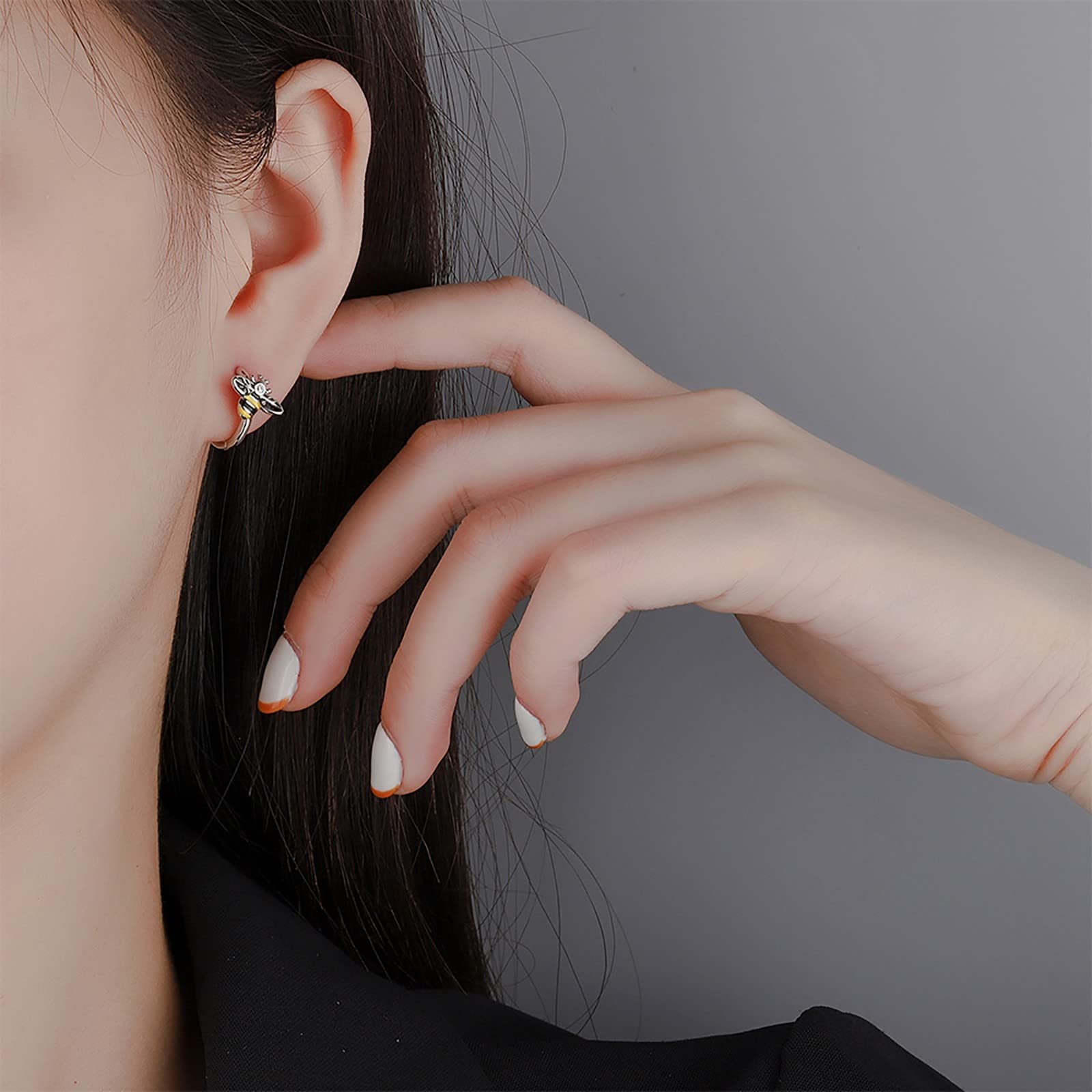 Dainty Bee Stud Earrings - Small Diamond & Animal Earrings with Glue Buckle - Sweet & Simple Multicolor Earring Pack for Women - Perfect for Everyday Wear, Parties & Gifts