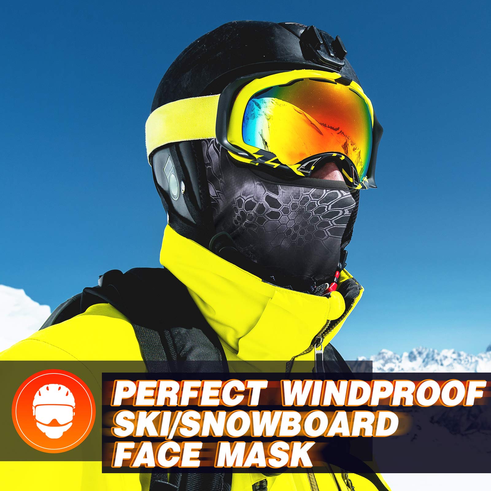 Venswell 3D Skull Balaclava Face Mask - Warm Winter Ski Mask for Cycling, Motorcycle, Snowboarding & Halloween Costume - Full Face Cover for Cold Weather Protection & Outdoor Sports