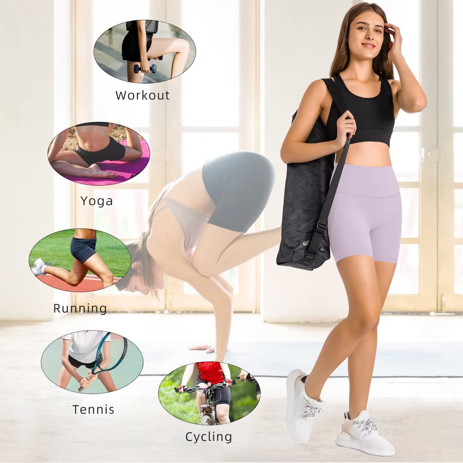 **Women's High Waist Yoga Shorts - Anti-Chafing Compression Running Shorts for Gym, Cycling & Workout | Quick-Dry, Seamless & Sweat-Wicking | Perfect for Activewear & Fitness Training**