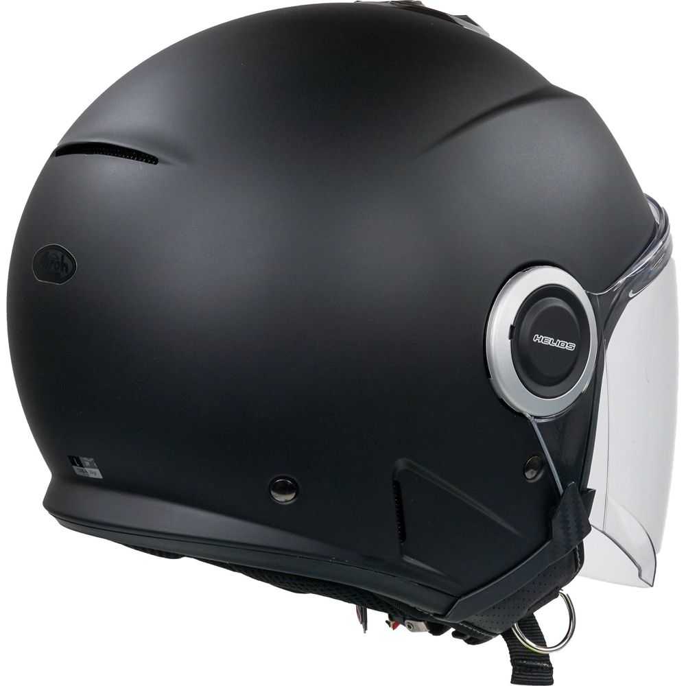 Airoh Helios Jet Helmet - Matte Black Vibe | Lightweight Motorcycle Helmet for Men & Women | Perfect for Urban Commuting & Street Riding