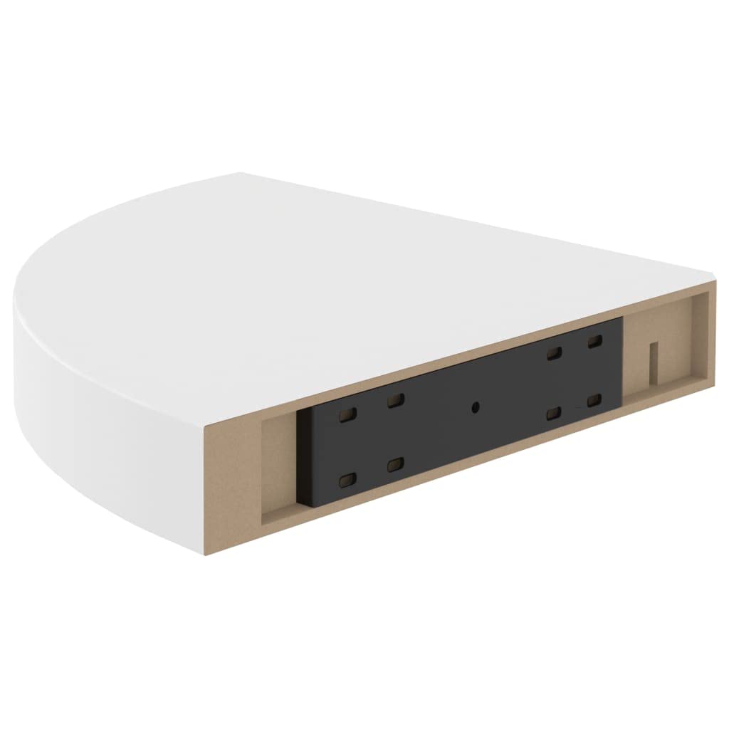 White Floating Corner Shelves Set of 4 - 9.8