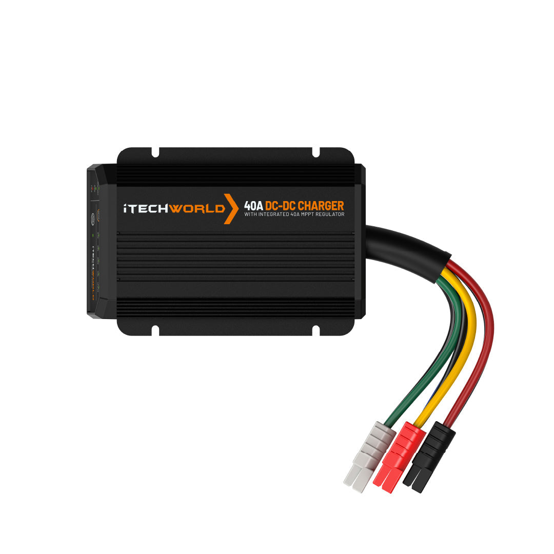 iTECHDCDC40 40A DC-DC & MPPT Battery Charger for 12V/24V Systems - Perfect for RVs, Boats, Solar Power & Off-Grid Applications