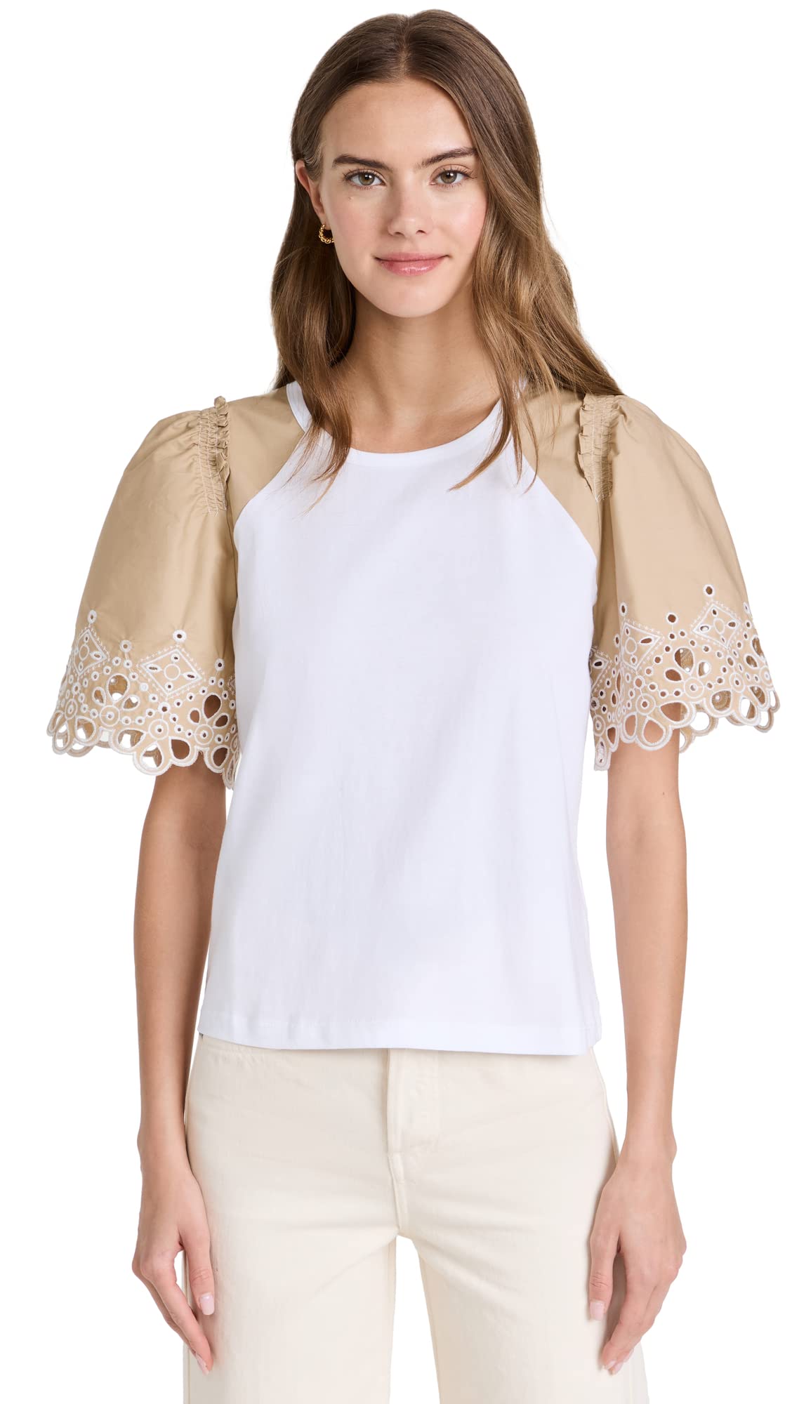Veronica Beard Women's Briana Tee - Soft Cotton Casual T-Shirt for Women | Perfect for Everyday Wear, Weekend Outfits & Layering