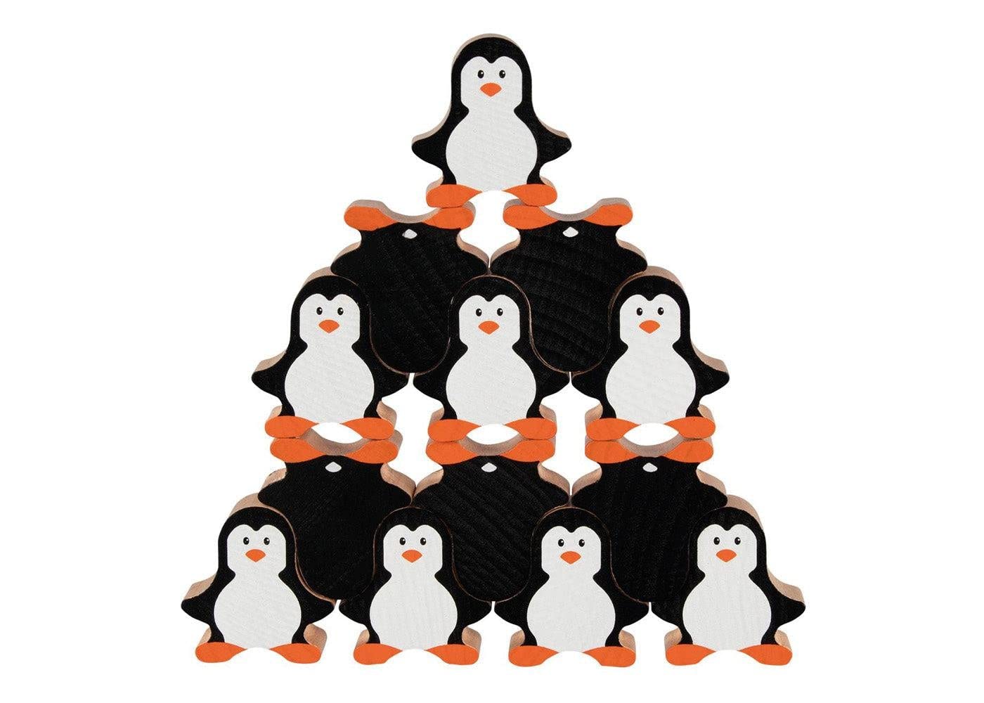 Goki Penguin Stacking Game Toys - Colorful Wooden Animal Balancing Blocks for Kids (Multicolor, 58683) - Fun Learning & Family Game Night Activity