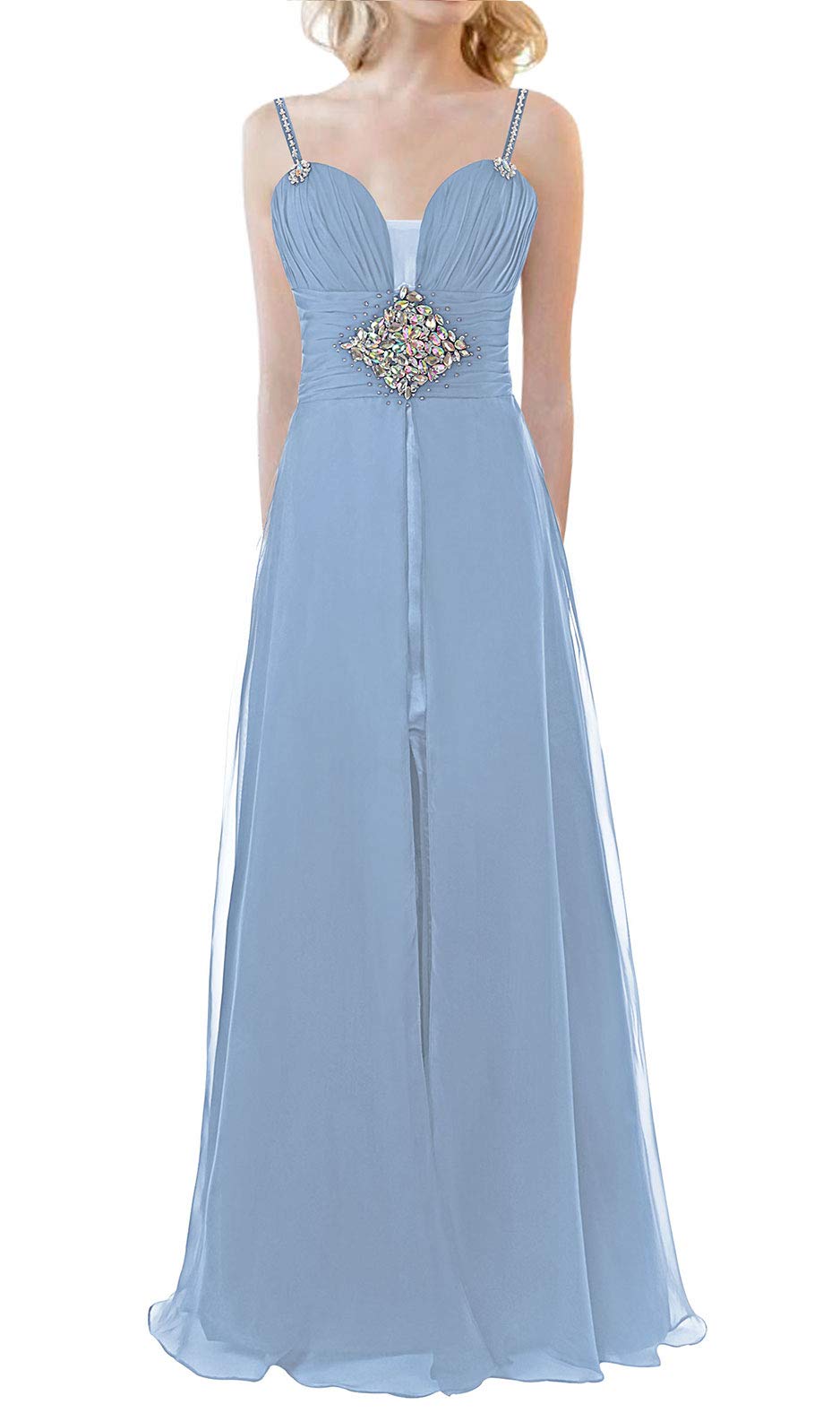 JAEDEN Elegant Long Chiffon Prom Dress with Beaded Details - Formal Evening Gown for Homecoming, Ball & Special Occasions