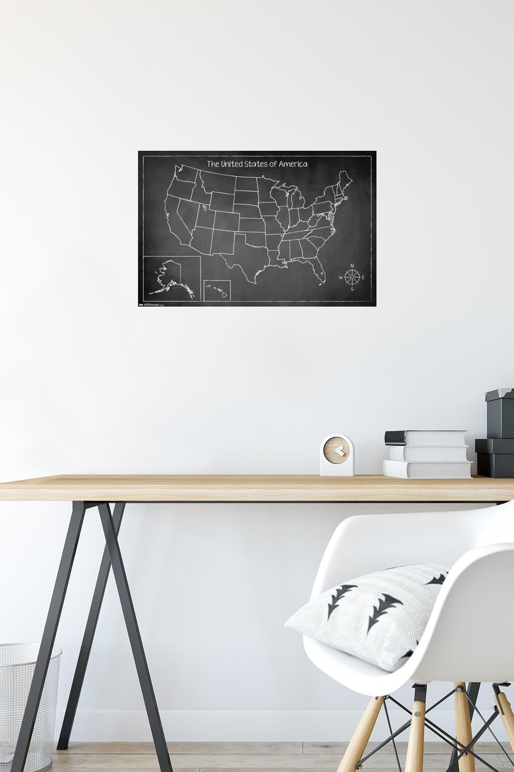 Trends International USA Chalk Map Wall Poster - 14.725