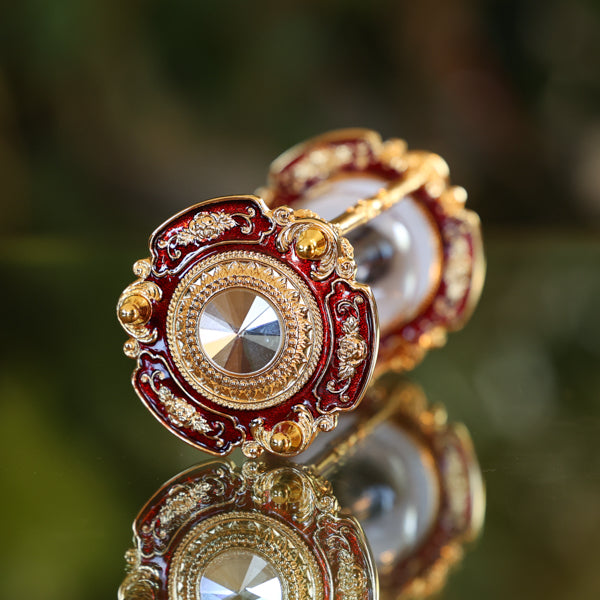 Elegant Gold and Crystal Hourglass Kit - Red or Blue Options | Perfect for Home Decor, Office Desk, and Meditation Spaces