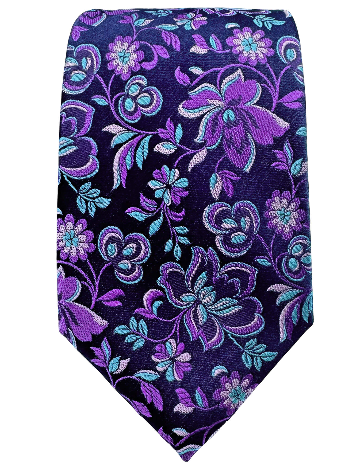 Stylish Purple Floral Tie for Men - DÉCLIC Benji Collection | Perfect for Weddings, Parties & Formal Events