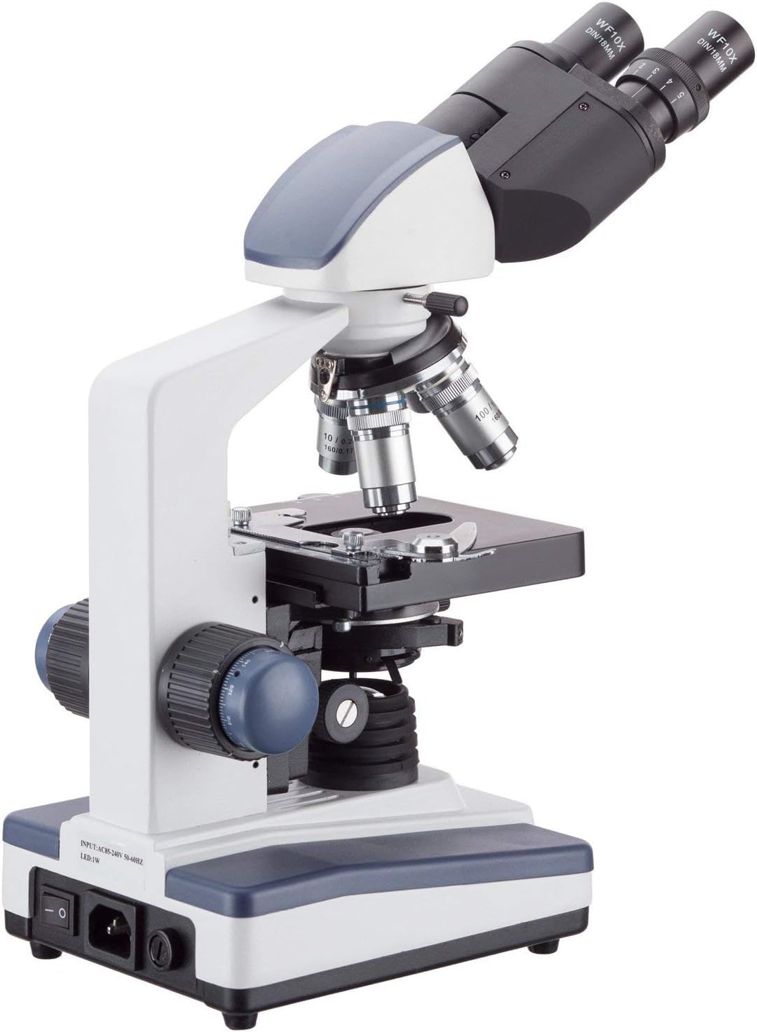 AmScope B120C-E1 40X-2500X LED Digital Binocular Compound Microscope with 3D Stage & 1.3MP USB Camera - Ideal for Lab Research, Classroom Education, and Scientific Exploration