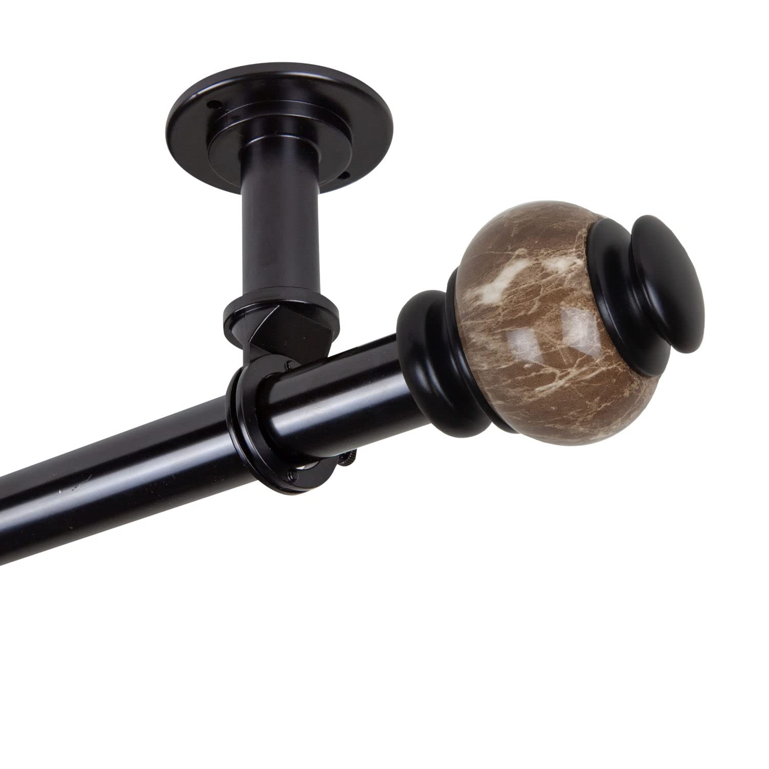Rod Desyne Black 240-Inch Extra Long Ceiling Curtain Rod - Heavy Duty Drapery Rod for Large Windows, Theater Rooms & Stage Curtains