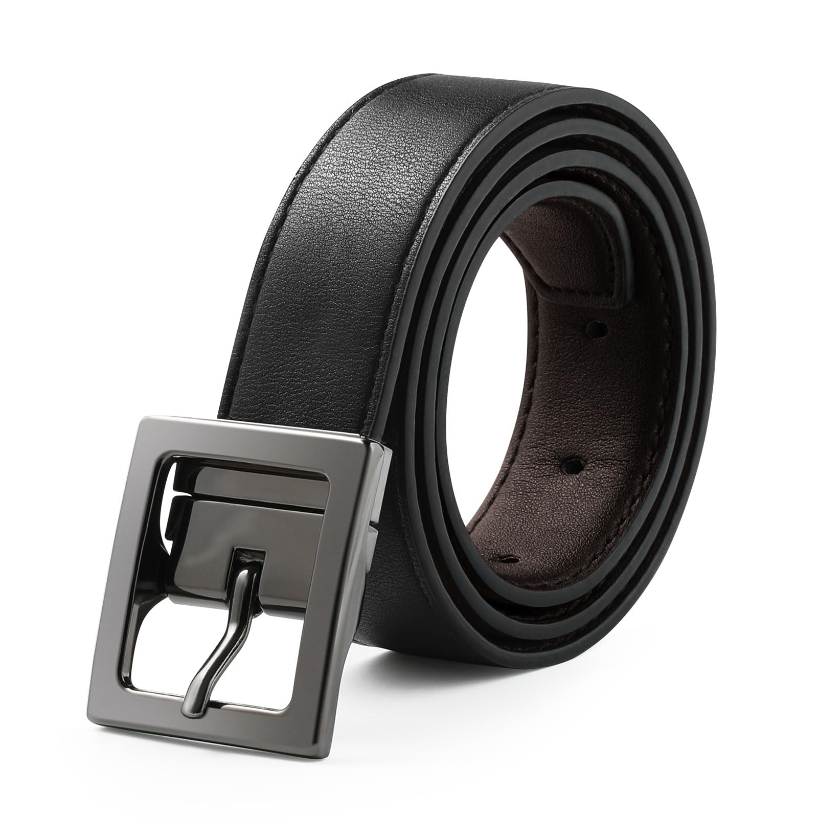 AWAYTR Reversible Kids Belts for Boys - Adjustable Brown & Black Leather Belt for School Uniform, Casual Jeans & Dress Pants | Perfect for School, Church & Everyday Wear