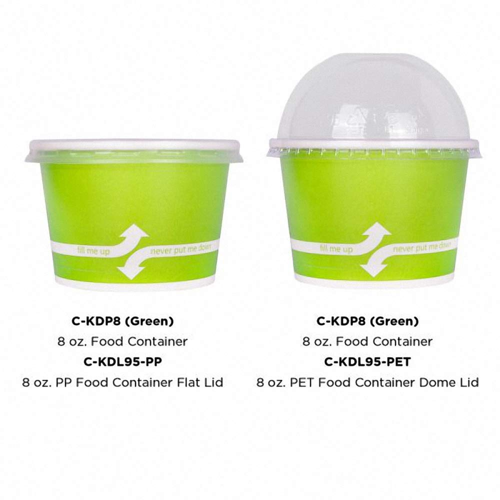 8oz (1000 ct) Eco-Friendly Paper Ice Cream Cups & Soup Bowls - Hot/Cold Food Containers for Ice Cream, Gelato, Yogurt, Soup & Snacks - Perfect for Parties, Catering & Restaurants - Green