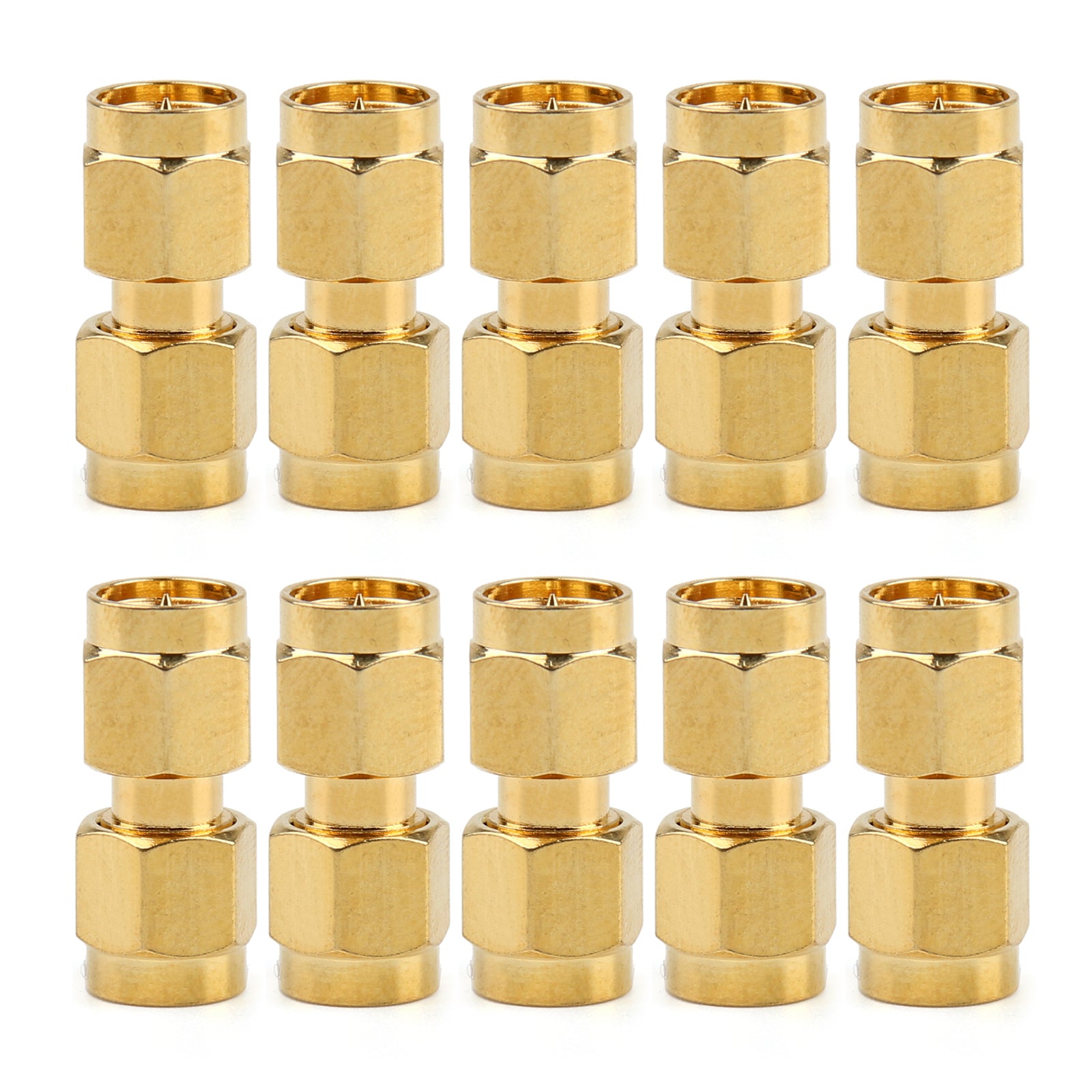 10Pcs SMA Male to RP-SMA Female RF Adapter Connector - Gold Plated Straight Plug for WiFi Antenna, Router, CCTV, Ham Radio & DIY Electronics Projects
