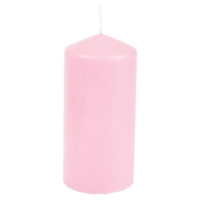 Paris Prix Essential Design Pillar Candle 15cm Rose - Perfect for Home Decor, Weddings & Romantic Ambiance