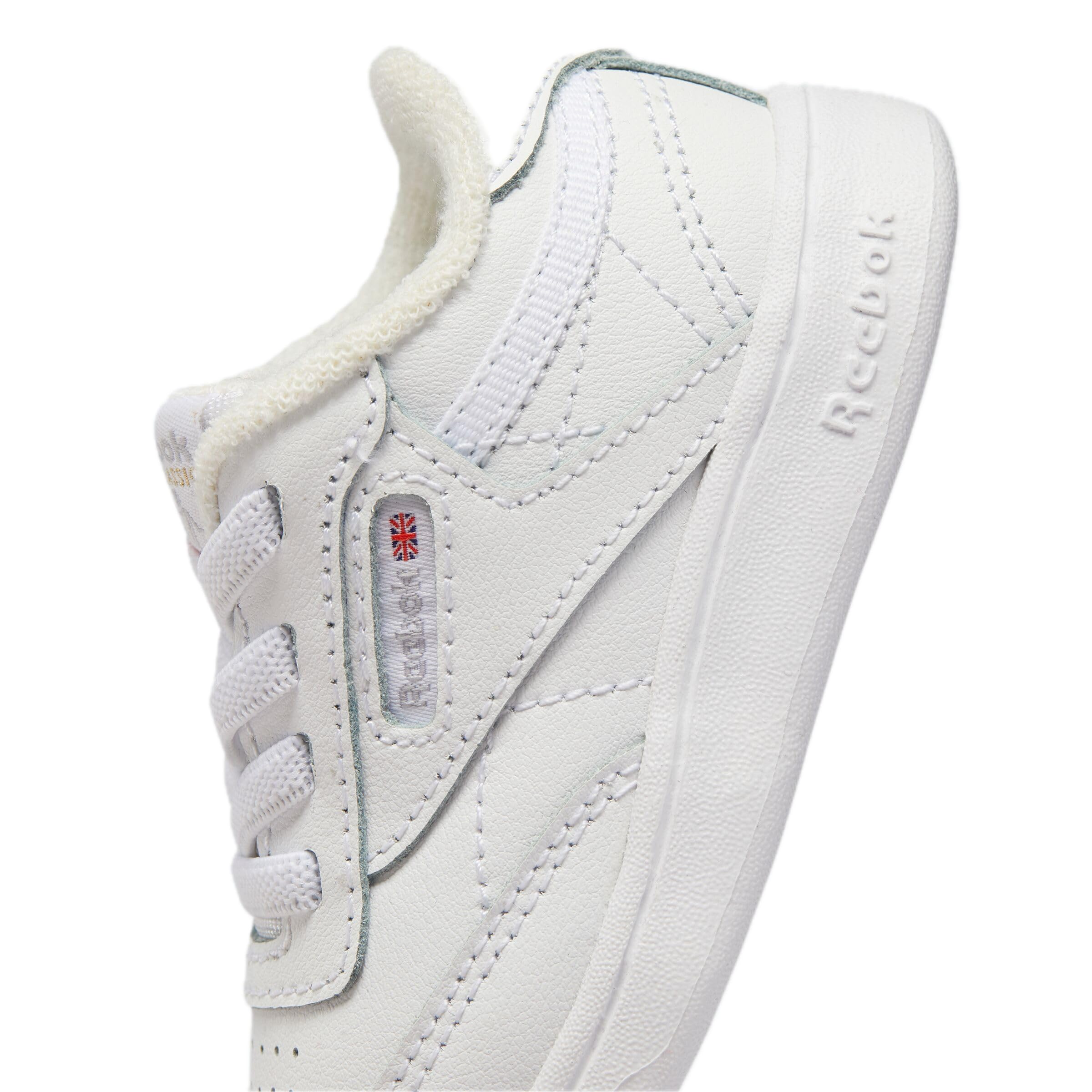 Reebok Club C Sneakers for Baby Boys - Classic White Leather Shoes for Toddlers - Comfortable & Stylish for Playtime, School & Everyday Wear