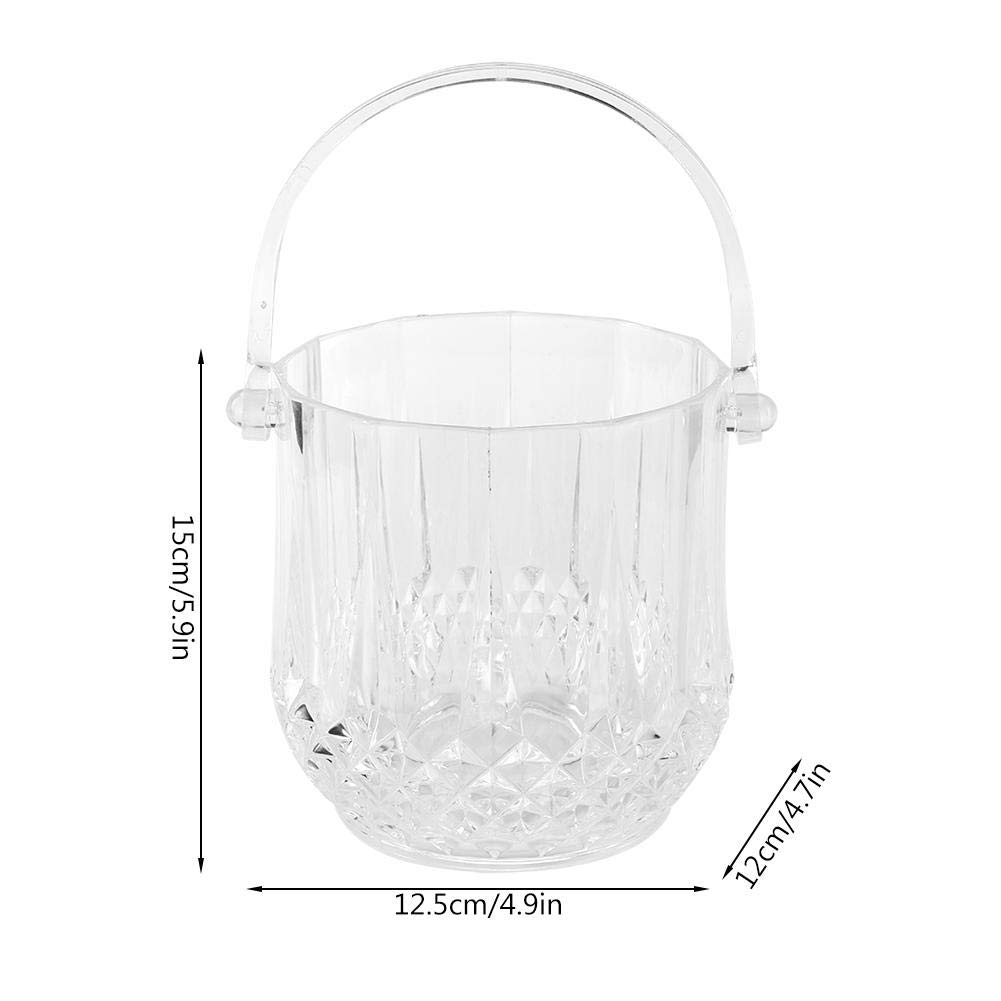 Premium Acrylic Ice Bucket - Crystal Clear Diamond Design for Cocktails, Wine & Beverages | Durable & Stylish Barware for Home, Cafe & Party Use