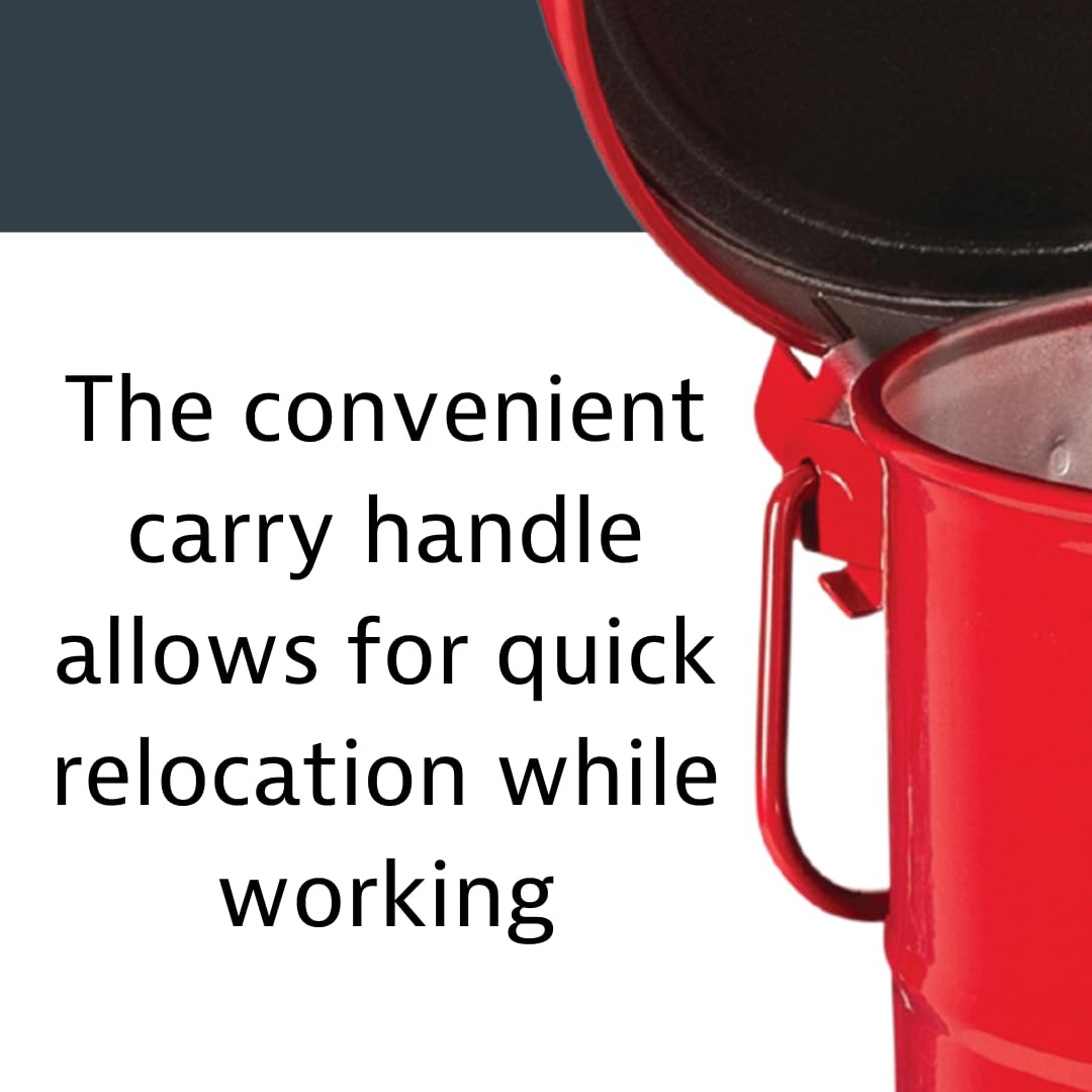 Justrite 21 Gallon Galvanized Steel Oily Waste Can with Foot Pedal - 23.5