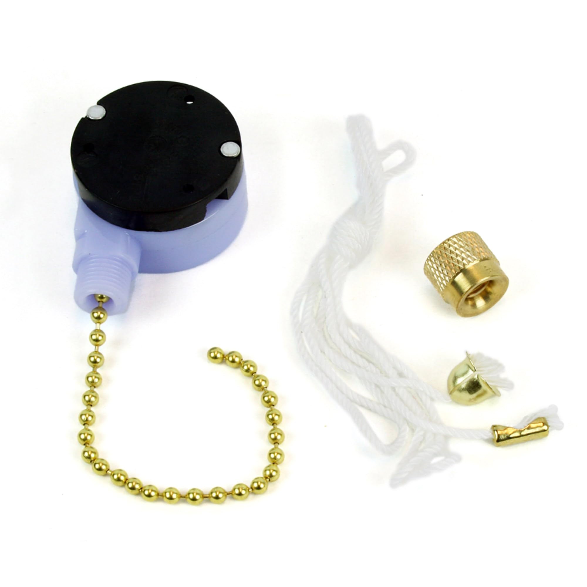 Jandorf 61202 Brass Pull Chain Switch for Lamps & Ceiling Fans