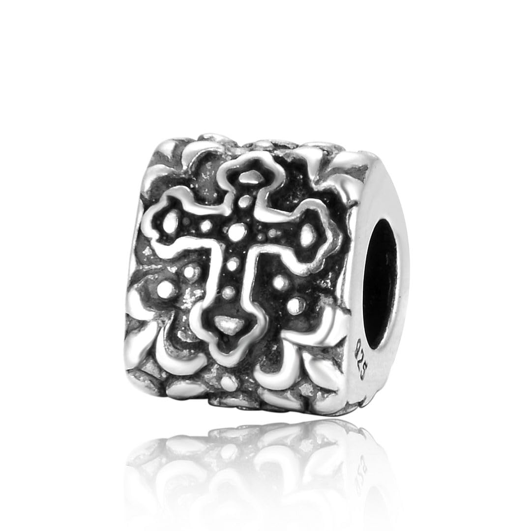 Sterling Silver Bible Cross Charm for Bracelets & Necklaces - Hypoallergenic Women's Jewelry Gift for Birthday & Faith Occasions