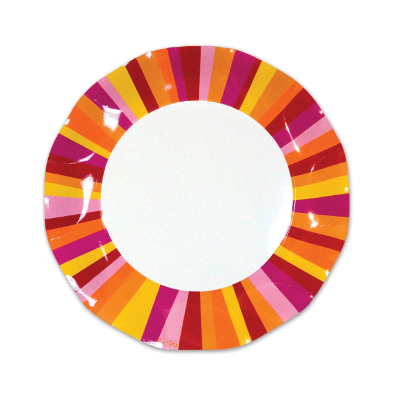 Colorful Party Stripe Small Plates (Pack of 6) - Perfect for Birthday Celebrations, Baby Showers & Dessert Serving