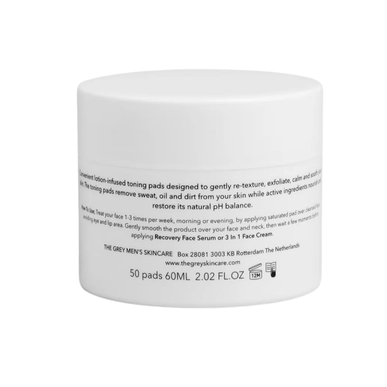 Men's Grey Exfoliating Toner Pads with Hyaluronic Acid | Detoxifying, Hydrating & Nourishing Peel Pads for Re-texturing, Exfoliating & Toning Skin | Minimizes Pores & Soothes Skin | 50 Pads (2oz) | Perfect for Daily Skincare Routine & Post-Shave Care