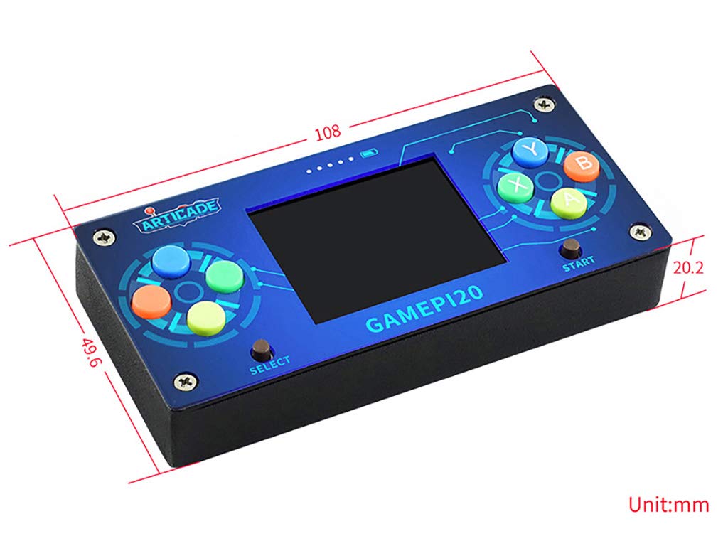 GamePi20 Accessories Kit for Raspberry Pi Zero/Zero W/Zero WH - Includes All Parts to Build Portable Gaming Console with 2.0 Inch IPS Display - Perfect for DIY Retro Gaming & Raspberry Pi Projects