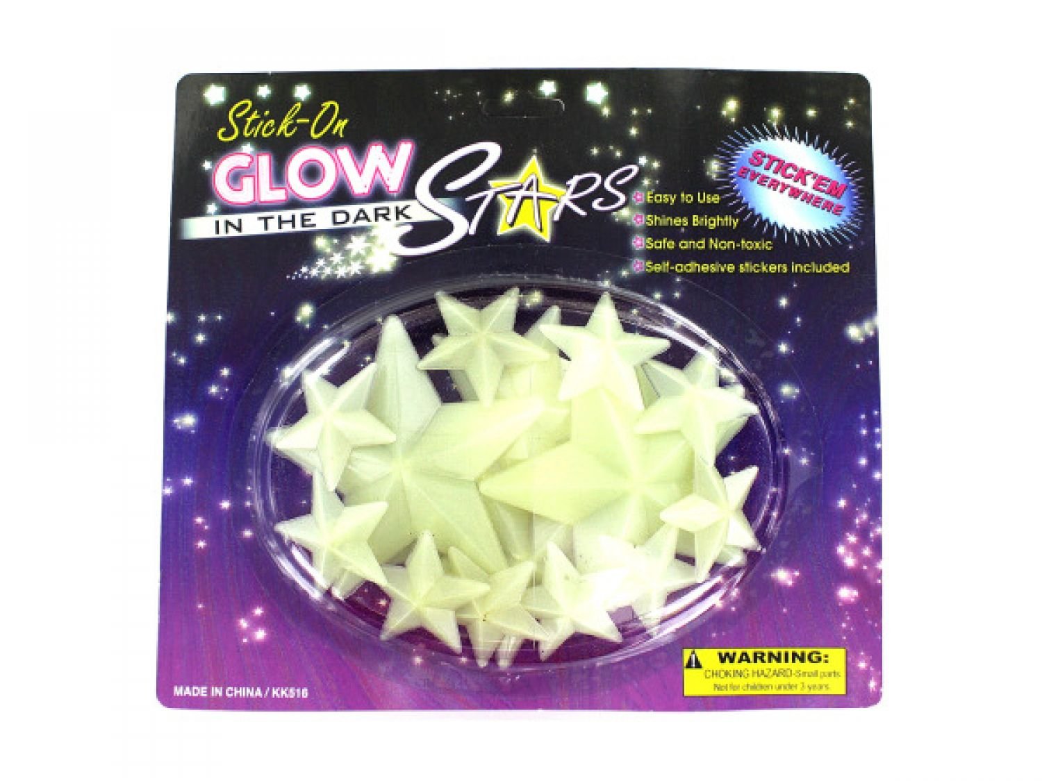 Bulk Stick-On Glow in The Dark Stars Set - 36 Pack, Self-Adhesive Wall Decals for Kids Room, Nursery & Ceiling Decor - Perfect for Bedroom, Party & Night Light Fun