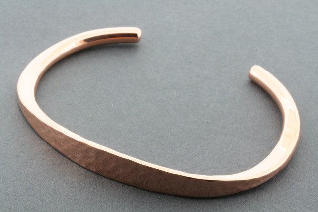 Flattened Battered Copper Cuff Bracelet - Handmade Boho Jewelry for Women - Perfect for Festival, Wedding & Everyday Wear