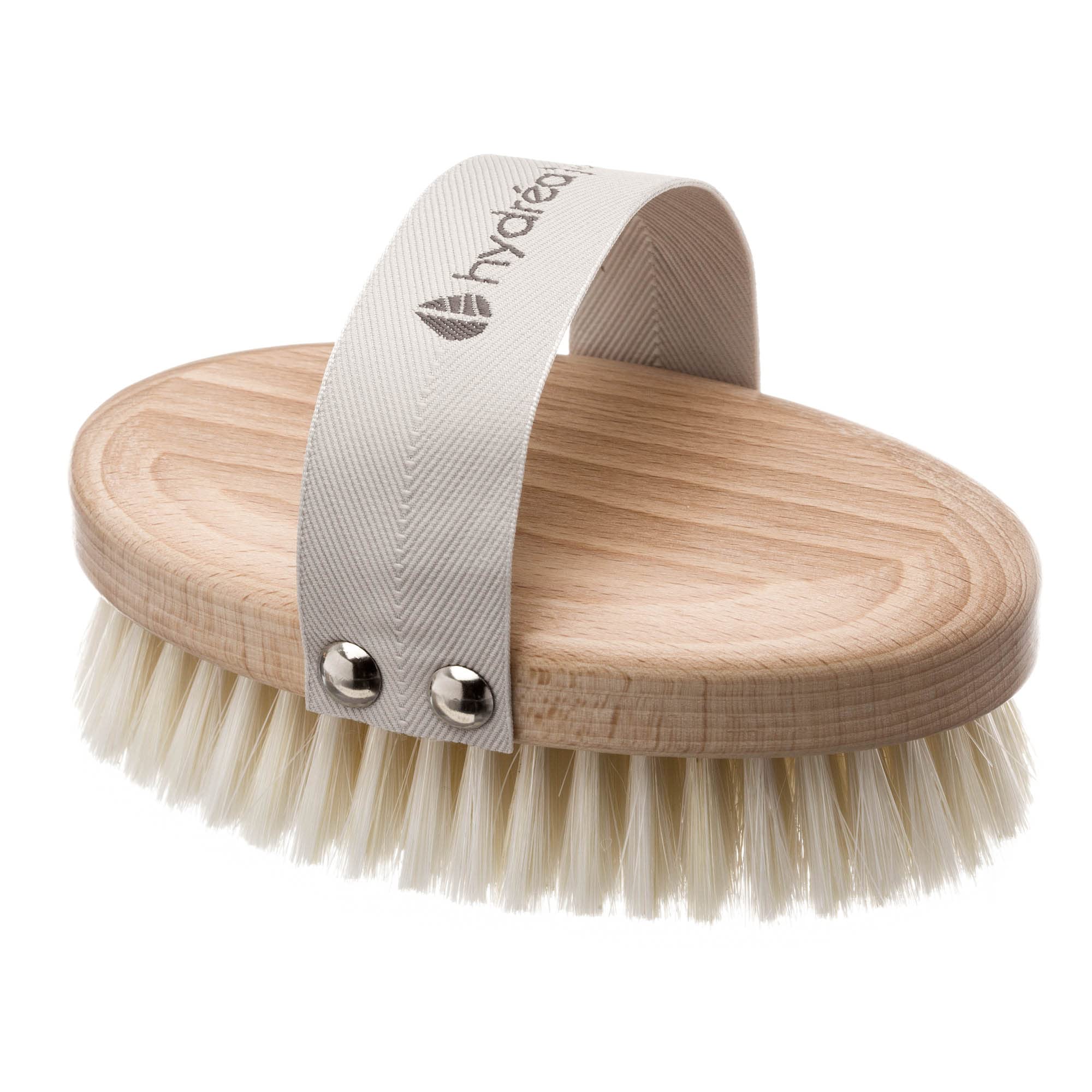 Hydrea Professional Body Brush with Natural Bristles - Medium Strength Exfoliating Brush for Dry Brushing, Cellulite & Lymphatic Drainage - Perfect for Spa, Shower & Home Skincare Routine