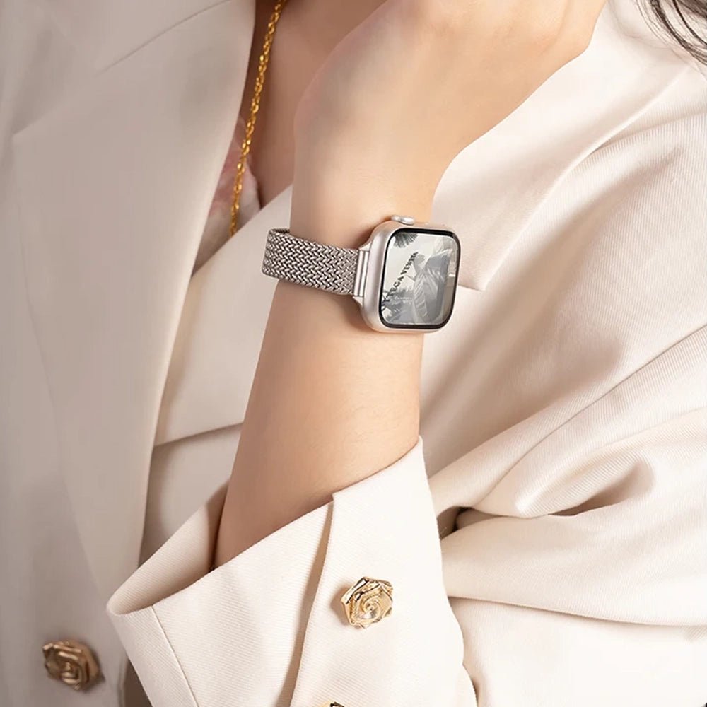 Slim Stainless Steel Apple Watch Band for Women - Elegant & Durable Replacement Strap - Perfect for Workouts, Office & Everyday Wear