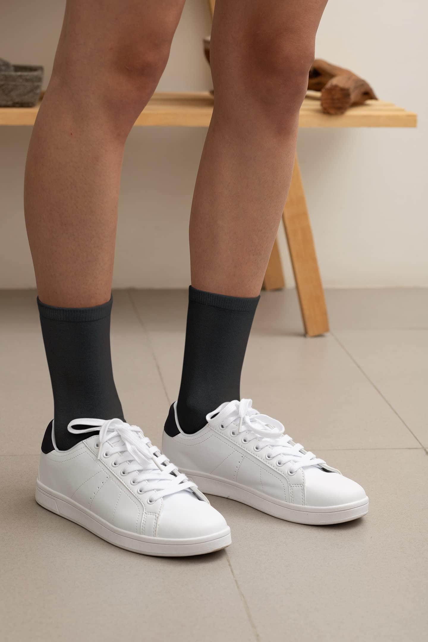 24 Pack Men's Black Solid Plain Dress Socks - Comfortable Formal & Business Socks for Office, Wedding & Daily Wear