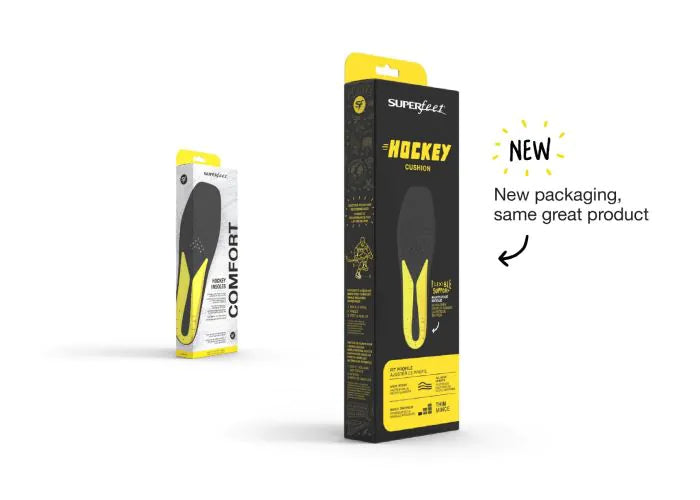 Superfeet Comfort Hockey Skate Insoles - Premium Arch Support for Hockey Players - Reduce Foot Fatigue & Improve Performance on Ice - Perfect for Ice Skating, Hockey Games & Training