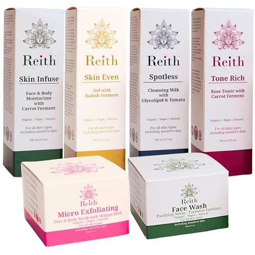 Reith All-in-One Skincare Combo for All Skin Types | Organic, Vegan & Natural Face Cream | 100g | Perfect for Daily Moisturizing & Night Care Routine