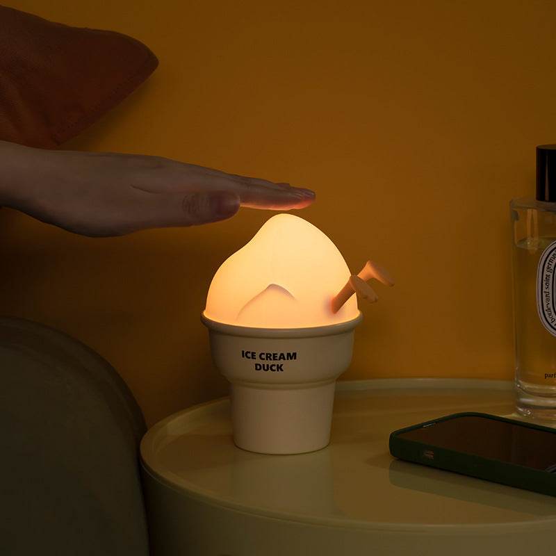 LED Ice Cream Duck Night Light - Cute & Soft Glow for Kids' Bedroom, Nursery, or Party Decor