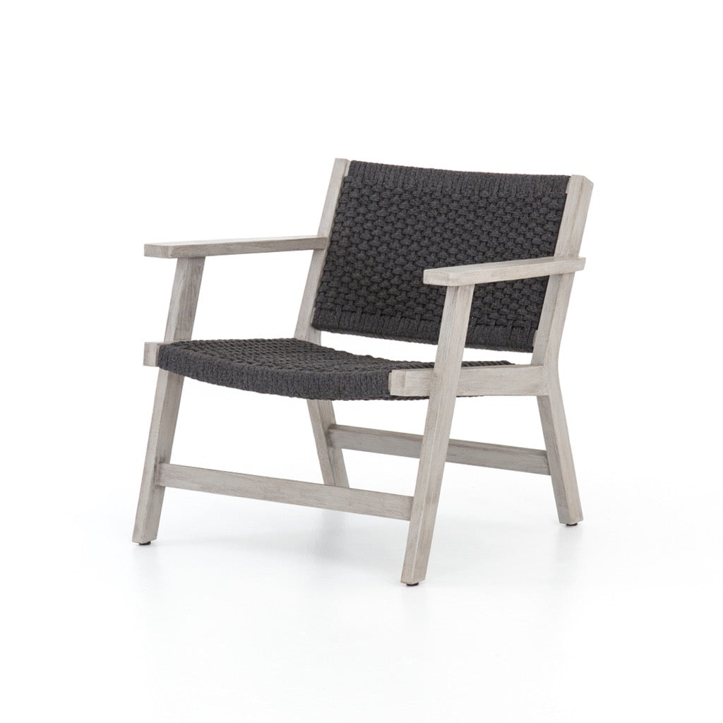 Delano Outdoor Chair - Weather-Resistant Weathered Grey Patio Furniture for Garden, Poolside & Backyard Relaxation