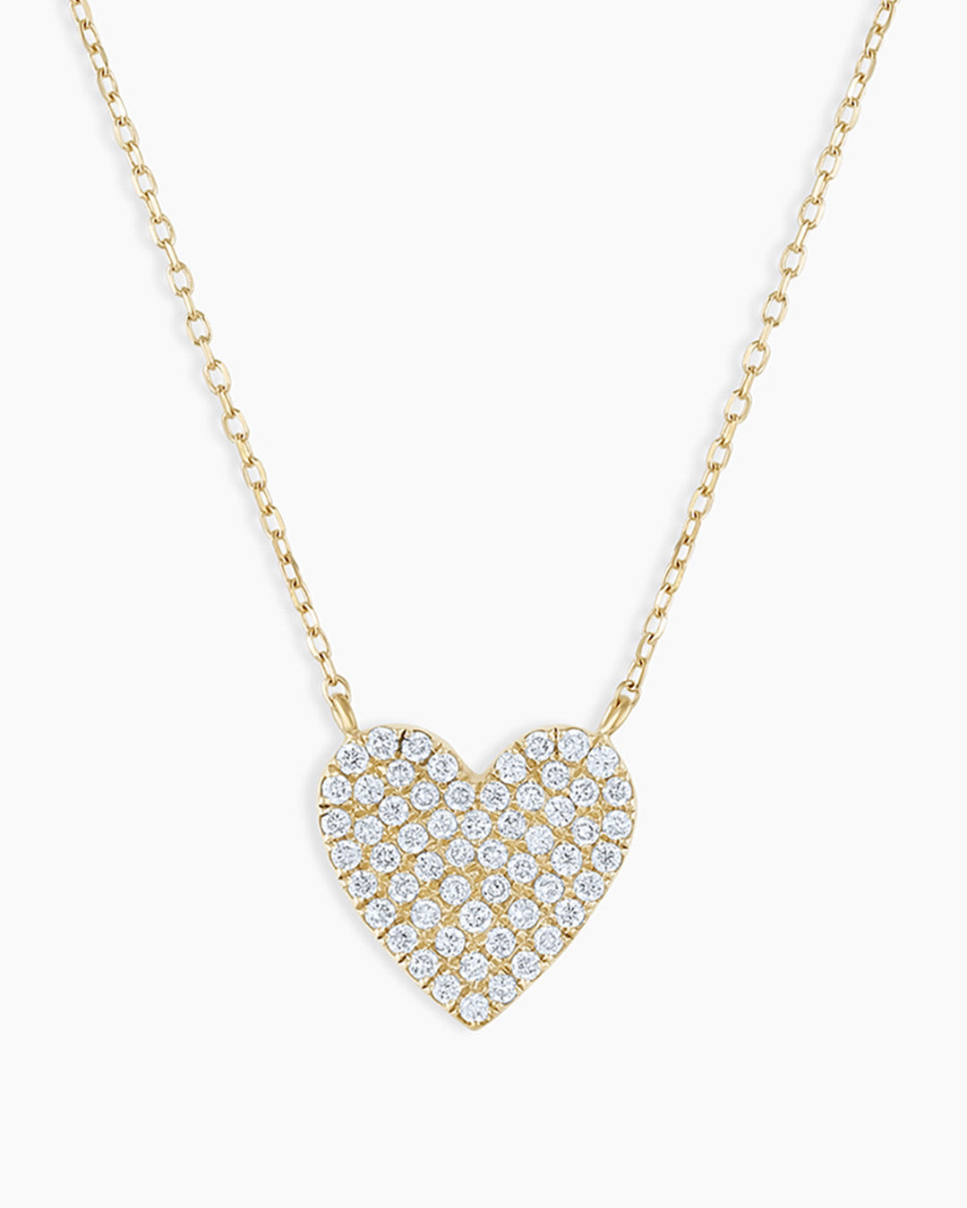 14K Gold Diamond Pavé Heart Pendant Necklace for Women - Elegant Valentine's Day Gift, Anniversary Jewelry & Everyday Wear