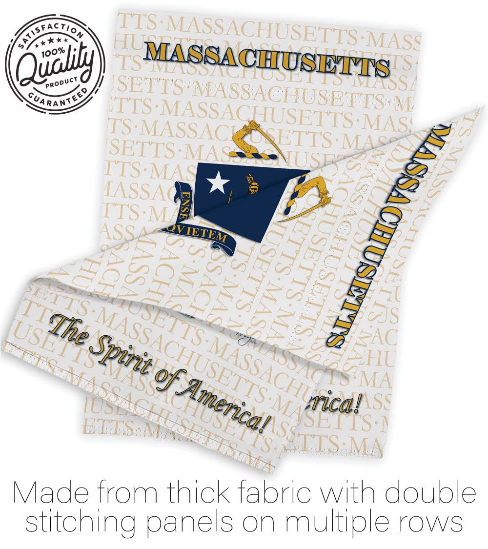 Massachusetts Americana House Flag Set 28x40