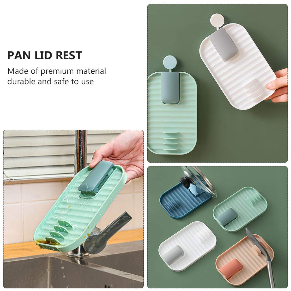 4-Piece Foldable Pot Lid Storage Rack - Space-Saving Kitchen Organizer for Pans & Cookware Lids | Durable Plastic Shelf with Earth Tone Design | Perfect for Small Kitchens, RVs & Apartment Cooking