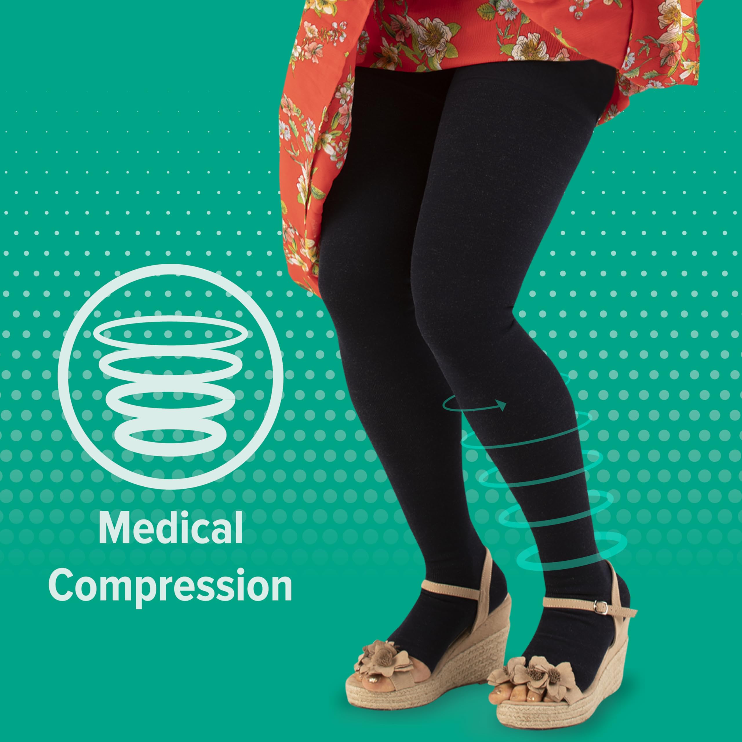 Juzo Soft 2001 Open Toe Compression Pantyhose 20-30mmHg - Beige, Size 5 (V) Petite - Medical Support Stockings for Varicose Veins & Swelling Relief - Perfect for Nurses, Travel & Daily Comfort