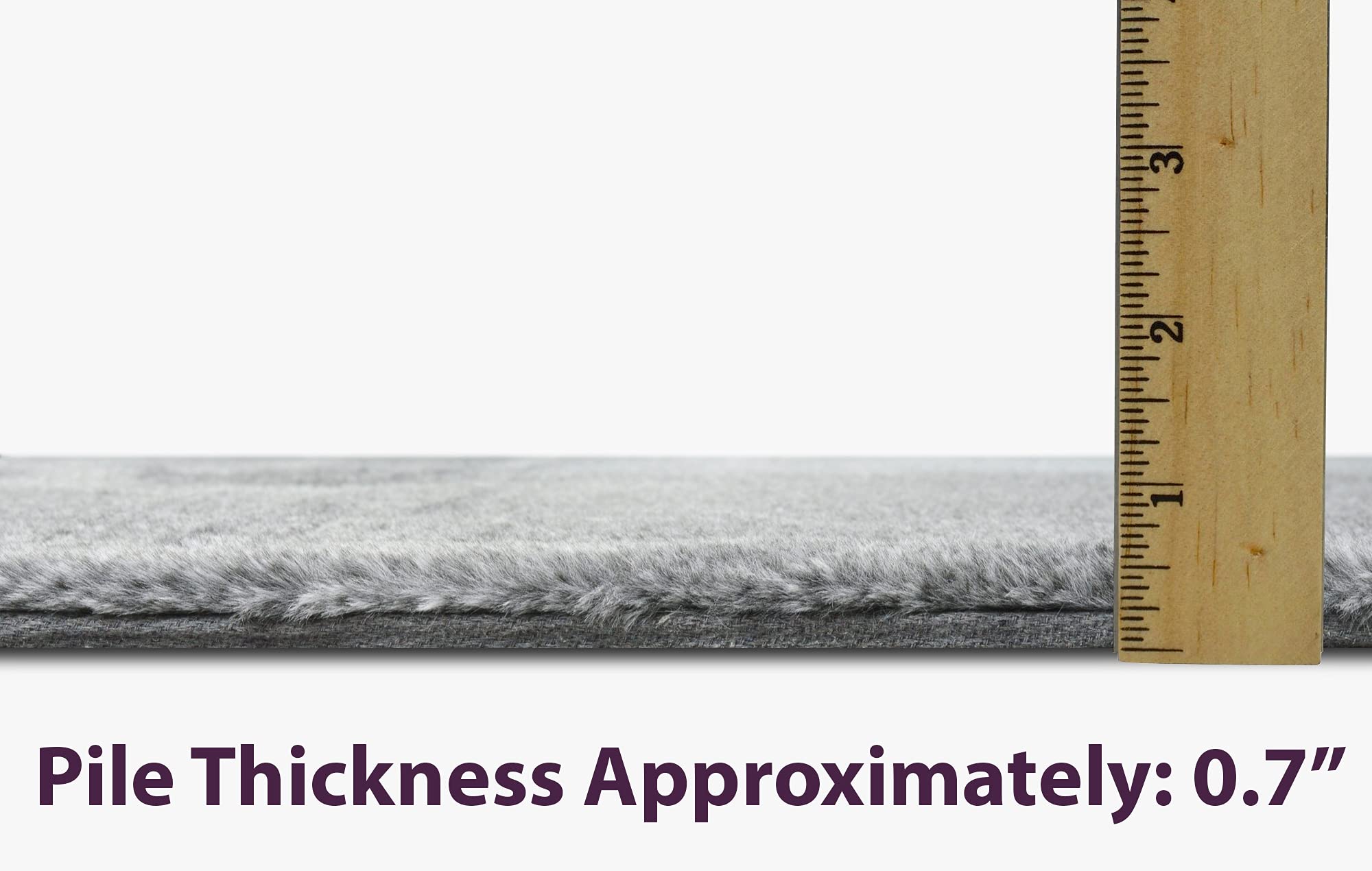 Luxury Faux Fur Shaggy Area Rug 5x7 Feet - Soft Plush Non-Slip Living Room Carpet for Kids Room, Nursery, Bedroom - Modern Gray Home Decor Floor Mat for Cozy Comfort & Stylish Interior Design