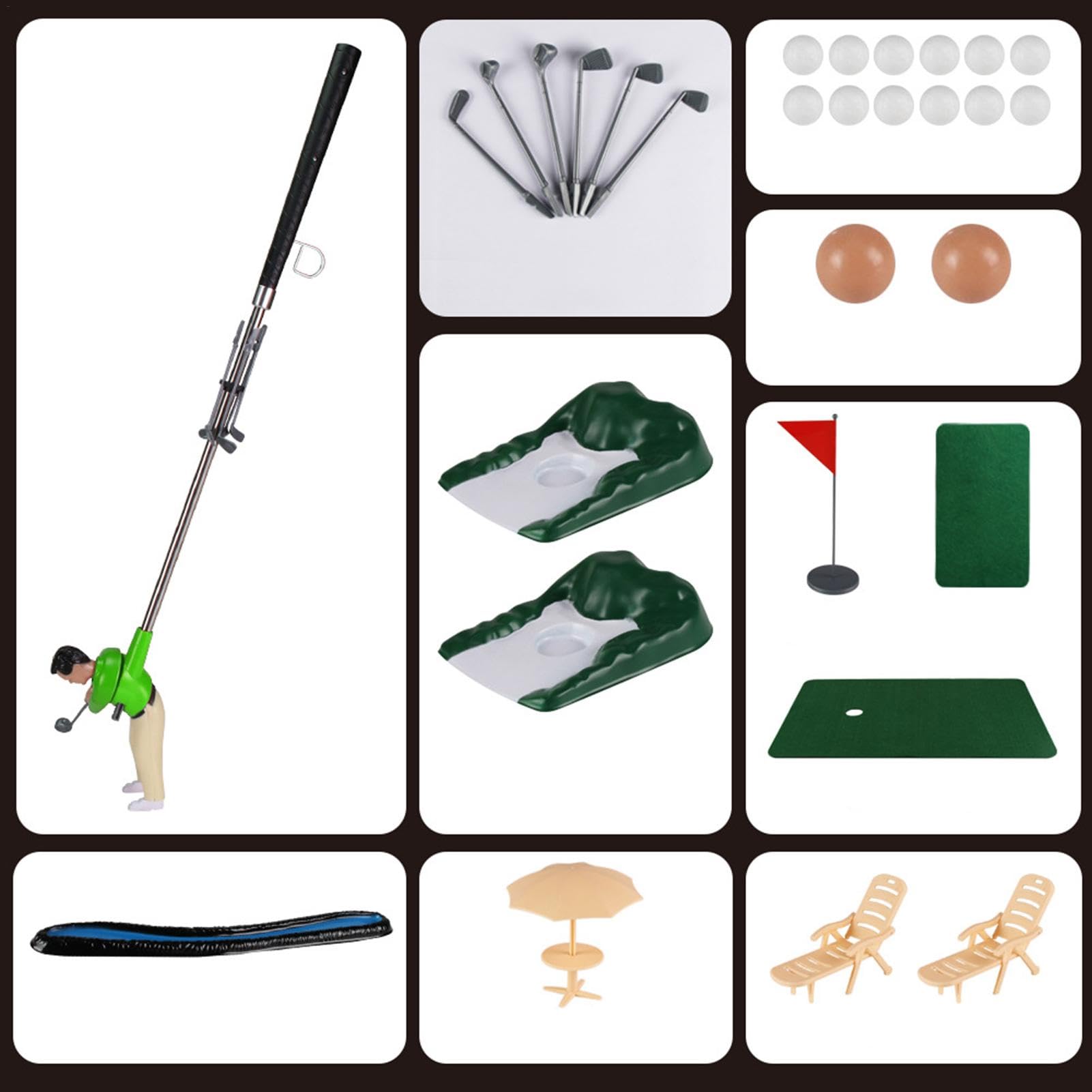 Mini Golf Game Set for Toiletries - Fun Indoor Golf Practice Kit with Golf Man Figure - Family Game Toys for Kids & Adults | Perfect for Bathroom Entertainment, Office Stress Relief & Family Game Nights
