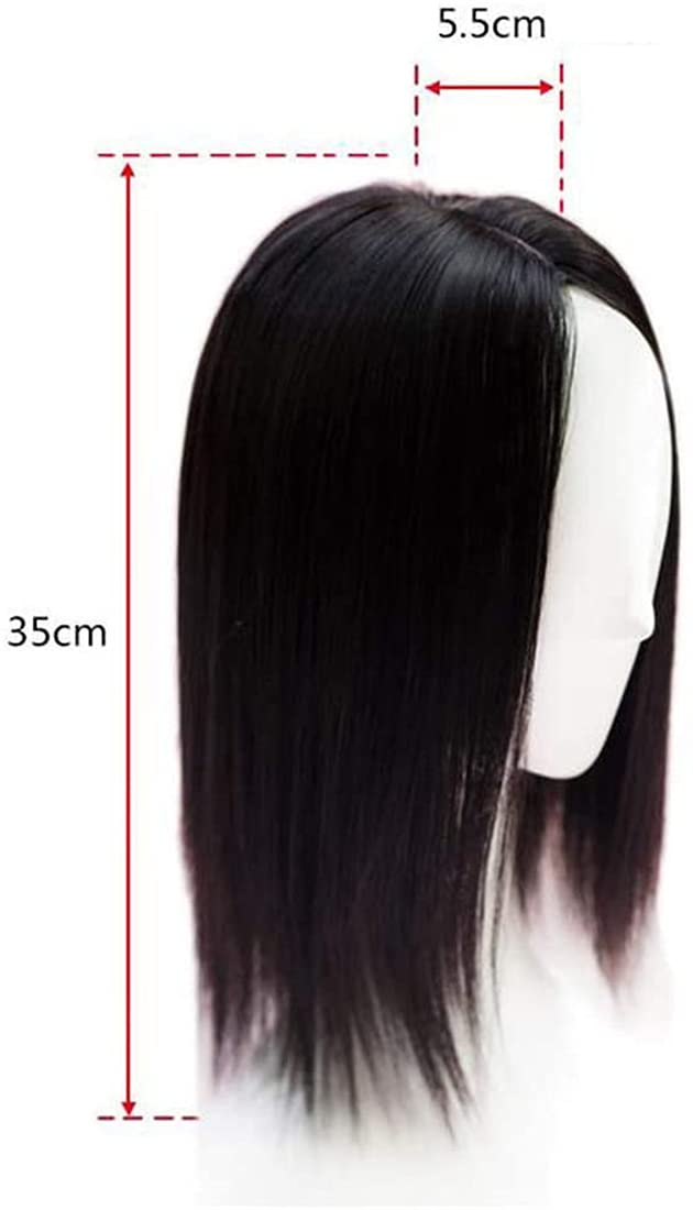 14 Inch Straight Crown Topper Clip-in Synthetic Hairpiece for Women with Thinning Hair - Natural Looking Hair Topper for Daily Wear, Work & Special Occasions